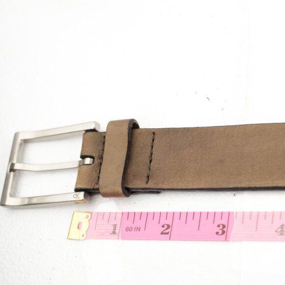 Calvin Klein Mens Belt Size 38 Genuine Leather Tan Khaki Beige Business Casual - Picture 15 of 16
